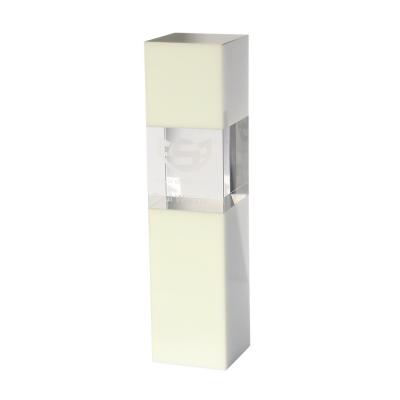 Image of 24cm Clear & White Optical Crystal Square Column Award