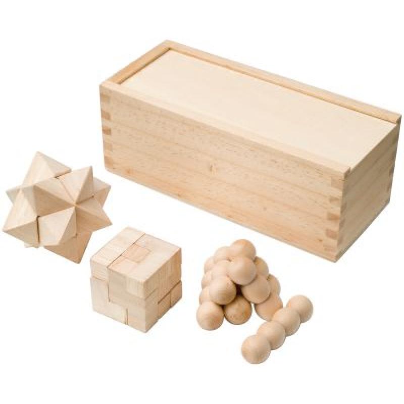 Image of Brainiac 3-piece wooden brain teaser set